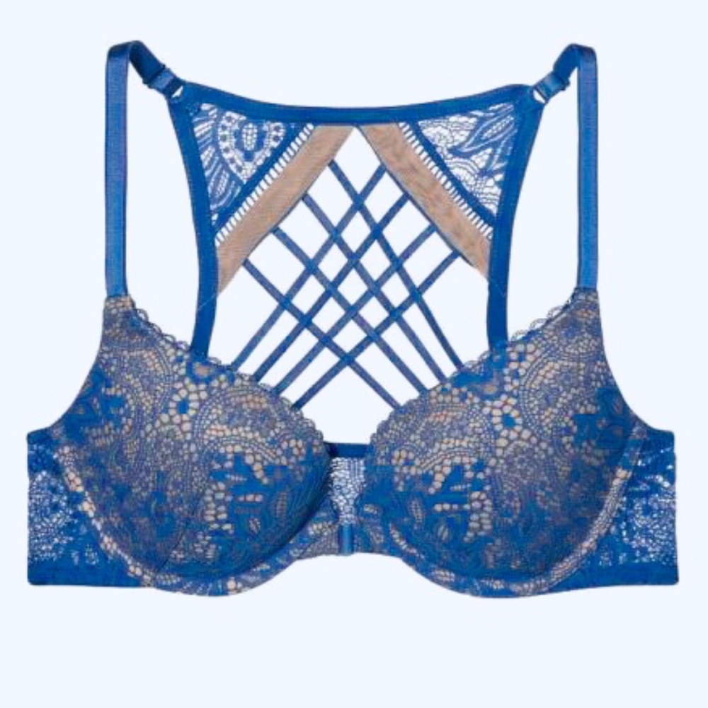 Gorgous Blue lace bra with corseting detail - Picture 9 of 9